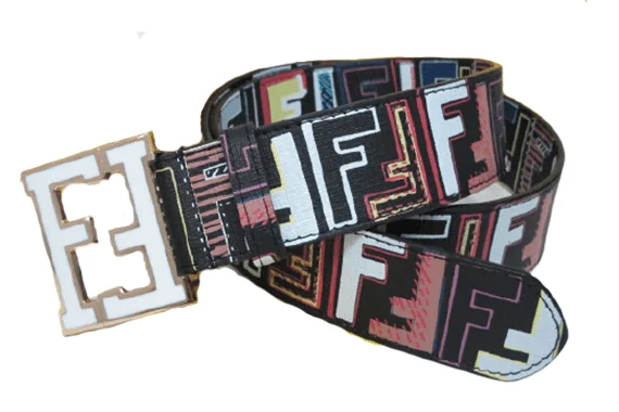 פנדי - FENDI BELT - White & Black mix – תמונה 2