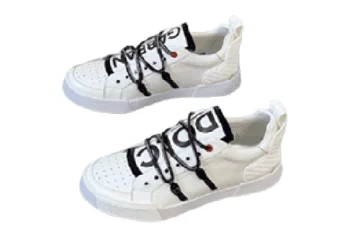 דולצ'ה וגבאנה-D&G Shoes - Lily White Black & Gray