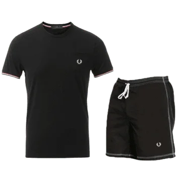פרד פרי-FRED PERRY SHORT SUIT BLACK