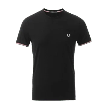 פרד פרי-FRED PERRY SHORT TSHIRT BLACK