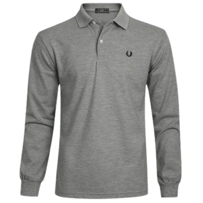 פרד פרי-FRED PERRY POLO LONG MEN - Gray