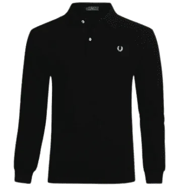 פרד פרי-FRED PERRY POLO LONG MEN - Black