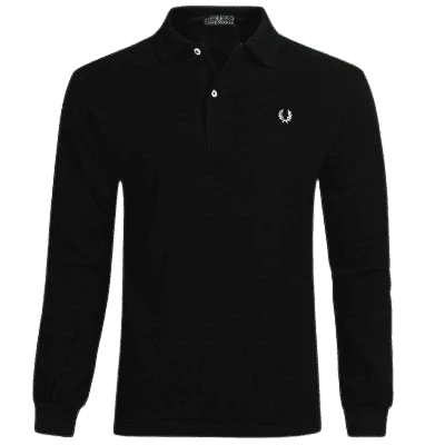 פרד פרי-FRED PERRY POLO LONG MEN - Black
