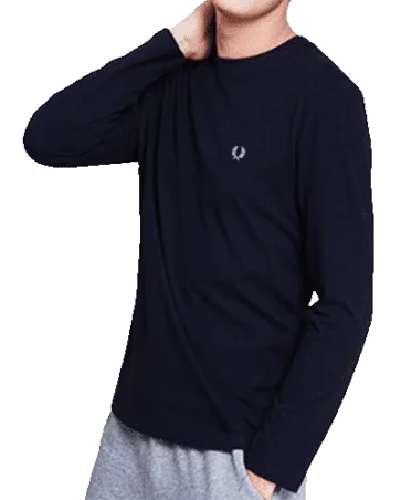 פרד פרי-FRED PERRY TSHIRT LONG MEN - NAVE