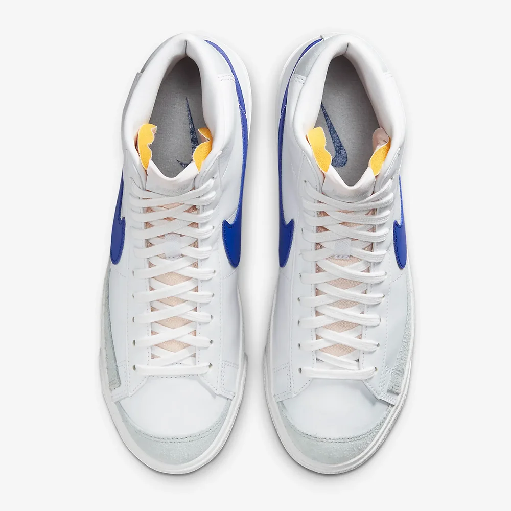 נייק בלייזר גבוהות- NIKE BLAZER MID '77 WHITE BLUE – תמונה 5