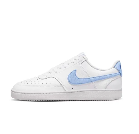 NIKE COURT VISION LOW WOMEN'S WHITE AND ROYAL TINT