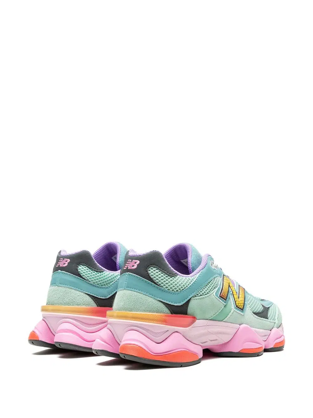 ניו באלאנס- New Balance 9060 "Sage Leaf/Neo Flame" Sneakers – תמונה 3