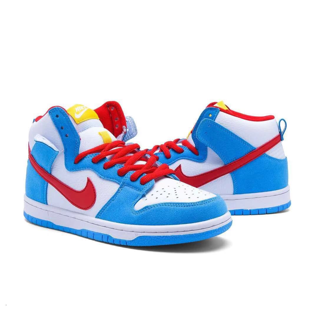 נייק דאנק- NIKE DUNK HIGH White Blue Red – תמונה 6