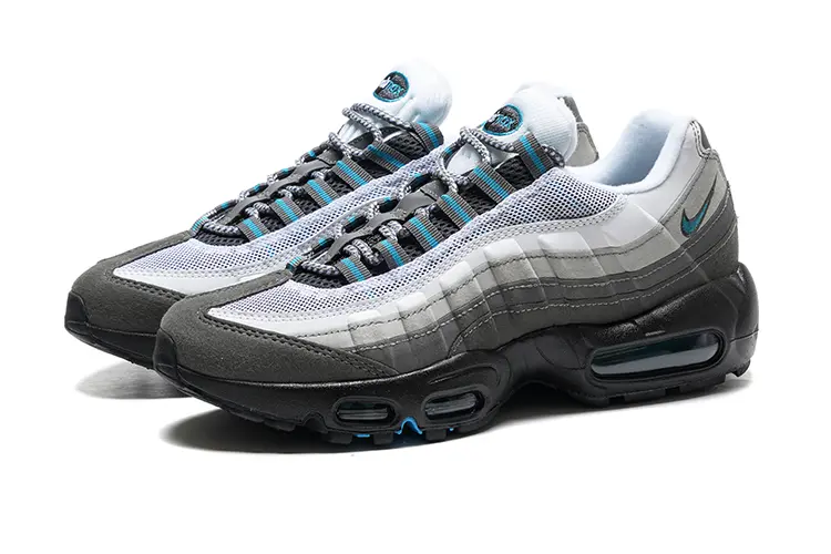 נעלי נייק NIKE AIR MAX 95 GRAY BLACK WHITE TURKIZ – תמונה 4