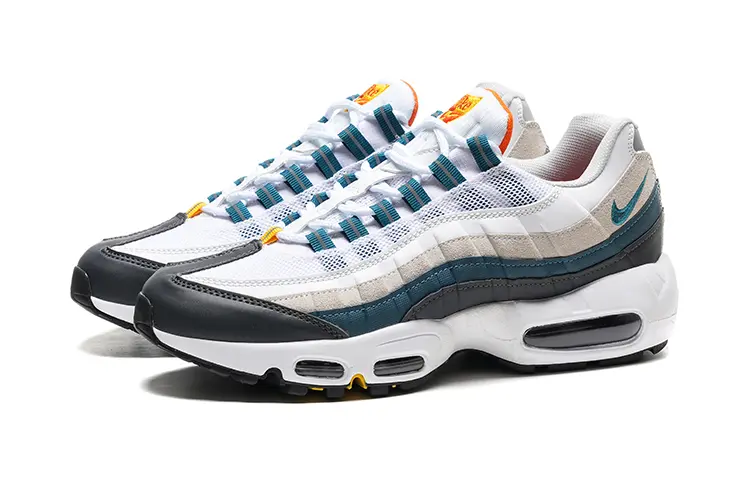 נעלי נייק NIKE AIR MAX 95 WHITE BLACK BLUE TURKIZ – תמונה 4