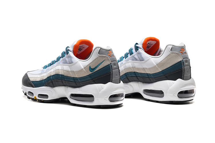 נעלי נייק NIKE AIR MAX 95 WHITE BLACK BLUE TURKIZ – תמונה 3