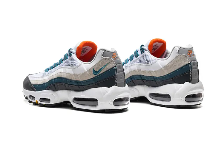 נעלי נייק NIKE AIR MAX 95 WHITE BLACK BLUE TURKIZ – תמונה 3