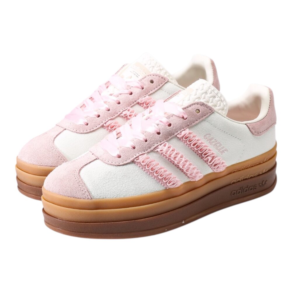 אדידס גאזל- ADIDAS GAZELLE BOLD SHOES White Pink – תמונה 3