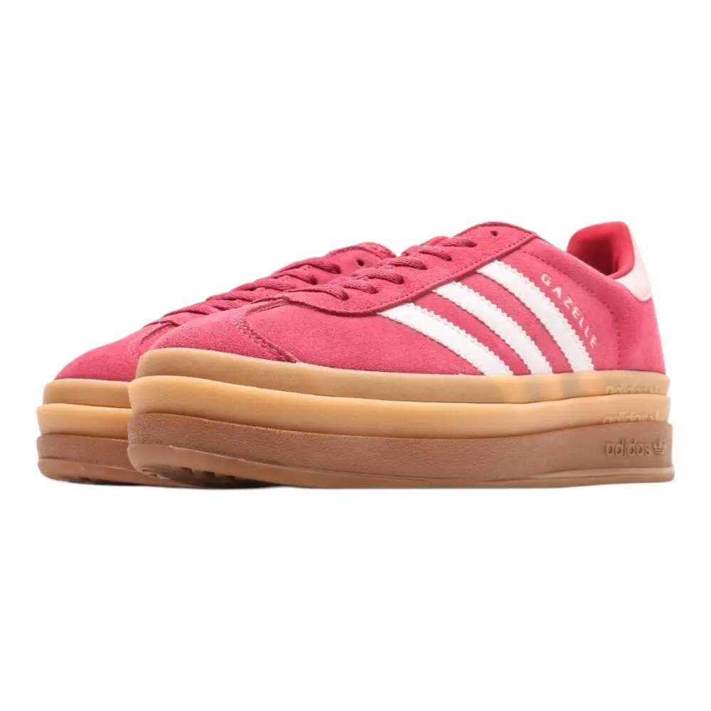 אדידס גאזל- ADIDAS GAZELLE BOLD SHOES White Red – תמונה 3