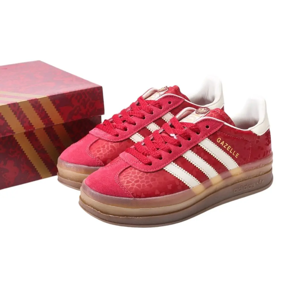 אדידס גאזל- ADIDAS GAZELLE BOLD SHOES Red White – תמונה 5