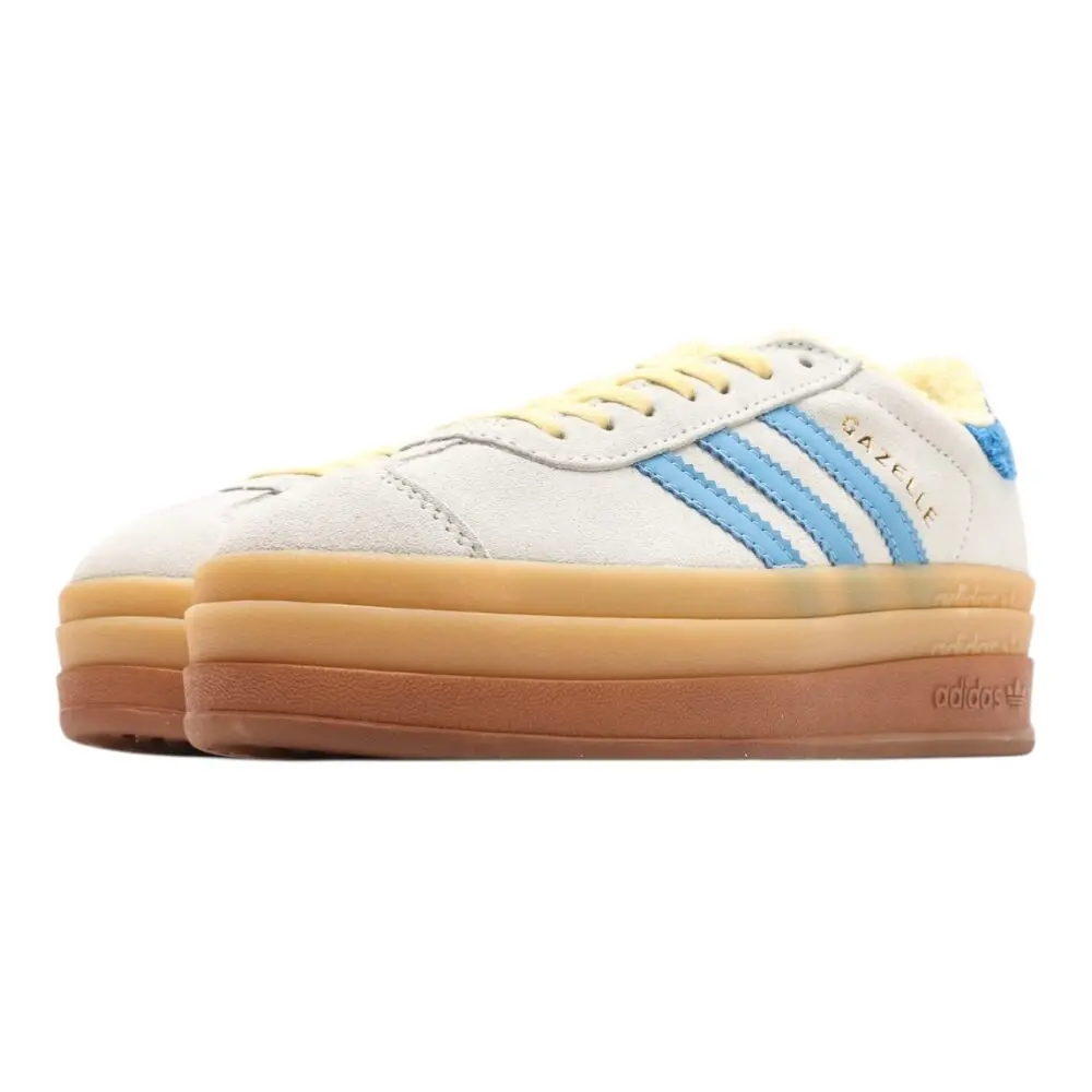 אדידס גאזל- ADIDAS GAZELLE BOLD SHOES Cream Blue – תמונה 4