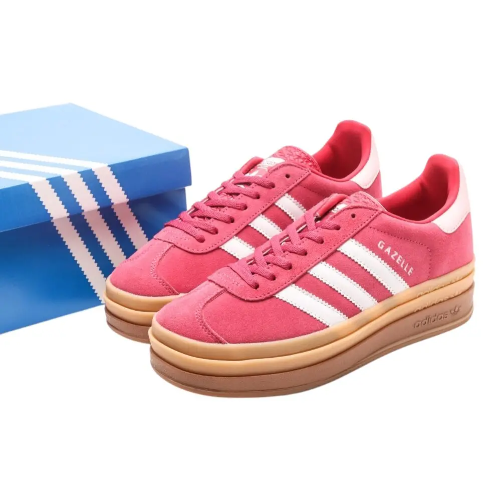 אדידס גאזל- ADIDAS GAZELLE BOLD SHOES White Red – תמונה 7