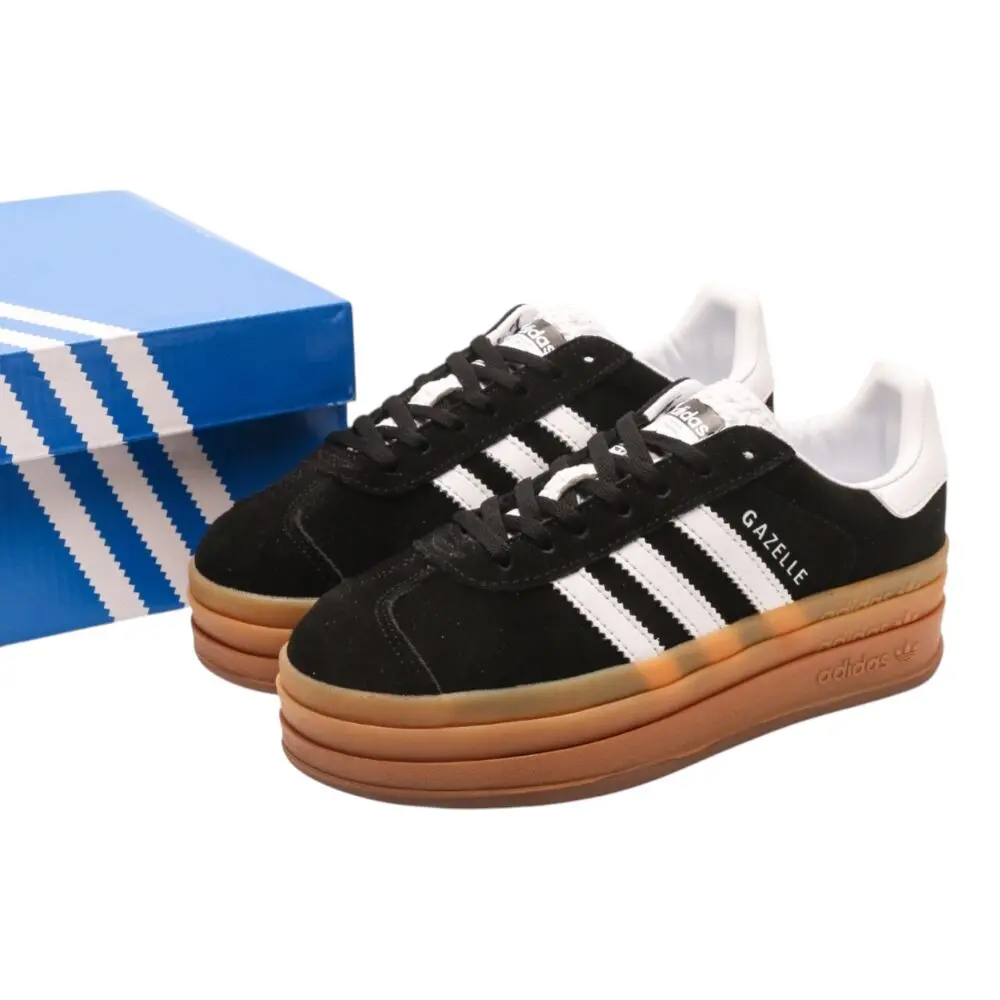 אדידס גאזל- ADIDAS GAZELLE BOLD SHOES Black White – תמונה 9