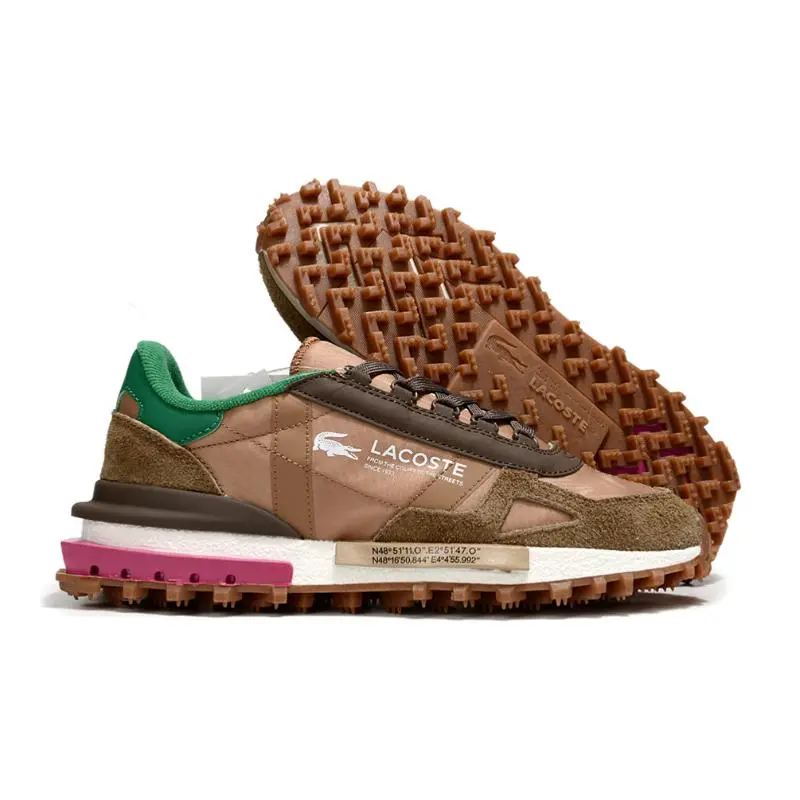 נעלי לקוסט-LACOSTE SHOES GREEN CHOCOLATE