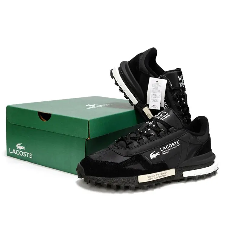 נעלי לקוסט-LACOSTE SHOES BLACK WHITE – תמונה 4