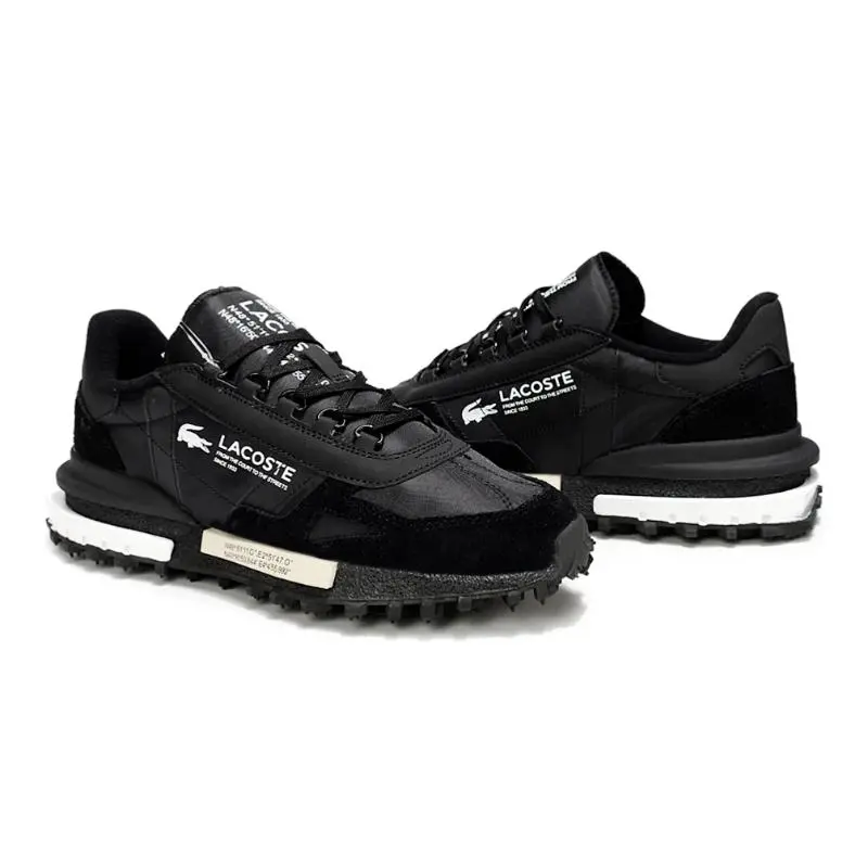 נעלי לקוסט-LACOSTE SHOES BLACK WHITE – תמונה 3