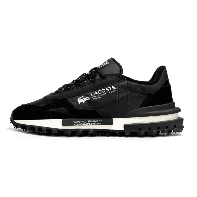 נעלי לקוסט-LACOSTE SHOES BLACK WHITE – תמונה 2