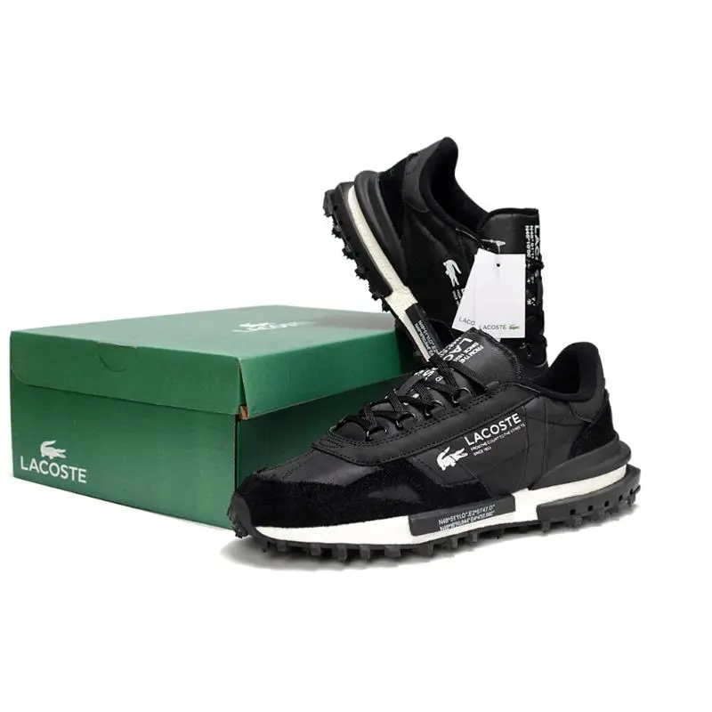נעלי לקוסט-LACOSTE SHOES BLACK WHITE – תמונה 4