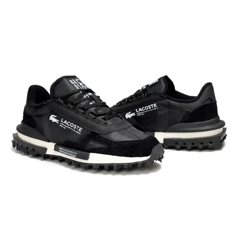 נעלי לקוסט-LACOSTE SHOES BLACK WHITE – תמונה 3