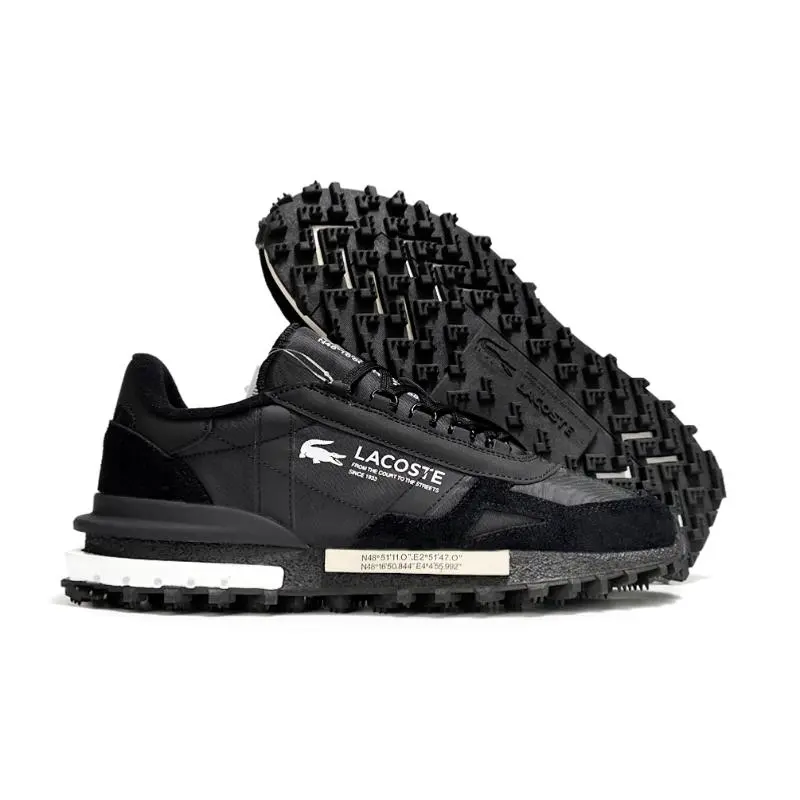 נעלי לקוסט-LACOSTE SHOES BLACK WHITE