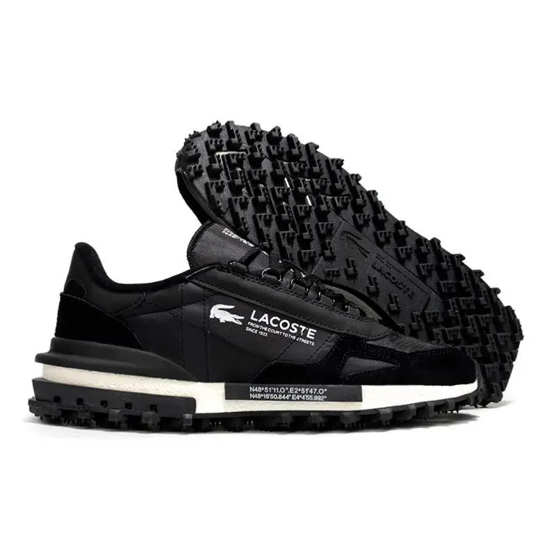 נעלי לקוסט-LACOSTE SHOES BLACK WHITE
